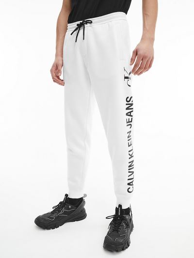 Calvin Klein Ruhák HU251903 | Calvin Klein Organic Cotton Side Logo Férfi Jogger Világos Fehér